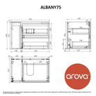 ALBANY 75cm Oak Timber Wall Hung Vanity Vanities & Mirrors Arova 