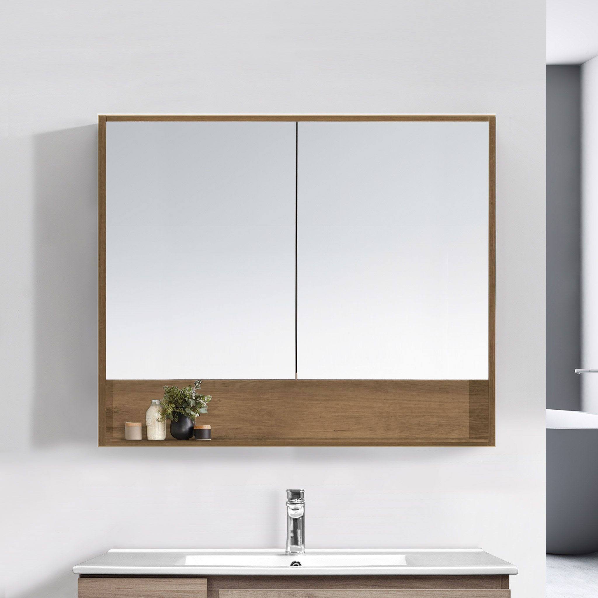 ALBANY 900mm Oak Shaving Cabinet Vanities & Mirrors Arova 