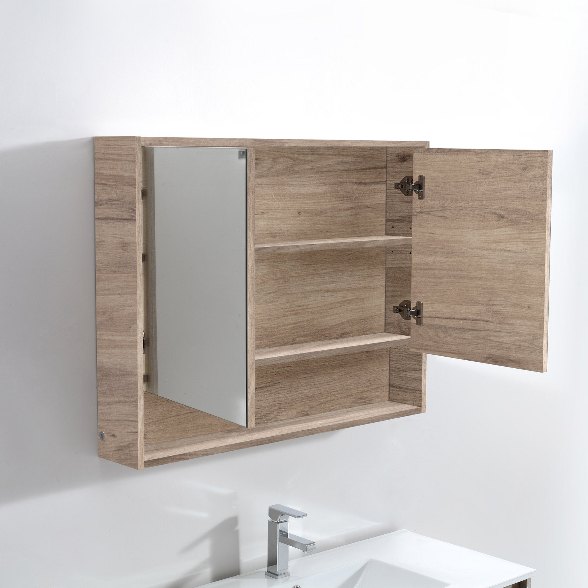 ALBANY 900mm Oak Shaving Cabinet Vanities & Mirrors Arova 