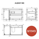 ALBANY 90cm Oak Timber Wall Hung Vanity Vanities & Mirrors Arova 