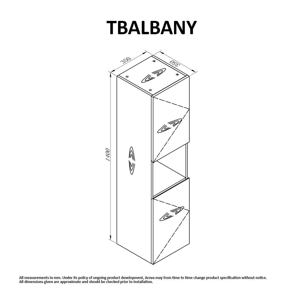 Albany Tallboy Bathroom Cabinet Vanities & Mirrors Arova 