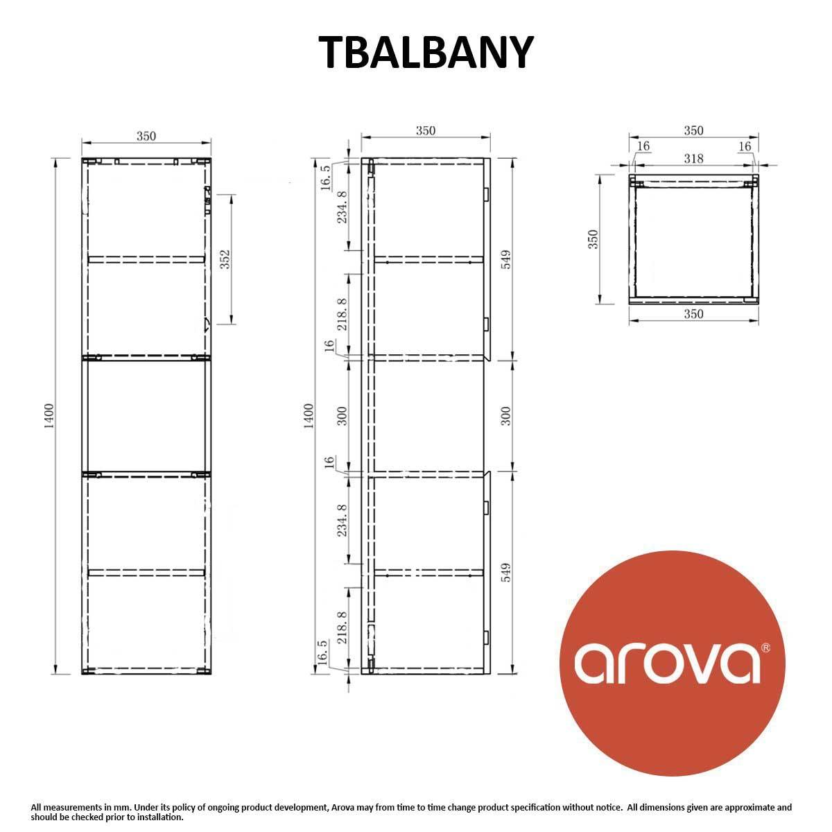 Albany Tallboy Bathroom Cabinet Vanities & Mirrors Arova 