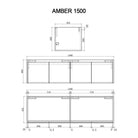 AMBER 1500mm Wall Hung Vanity Vanities & Mirrors Arova 