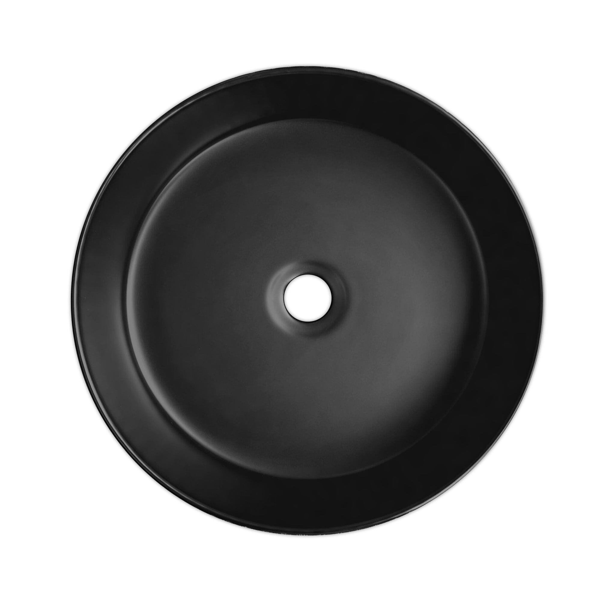 Athena 400mm Fluted Above Counter Basin Round Matte Black Basins Arova 