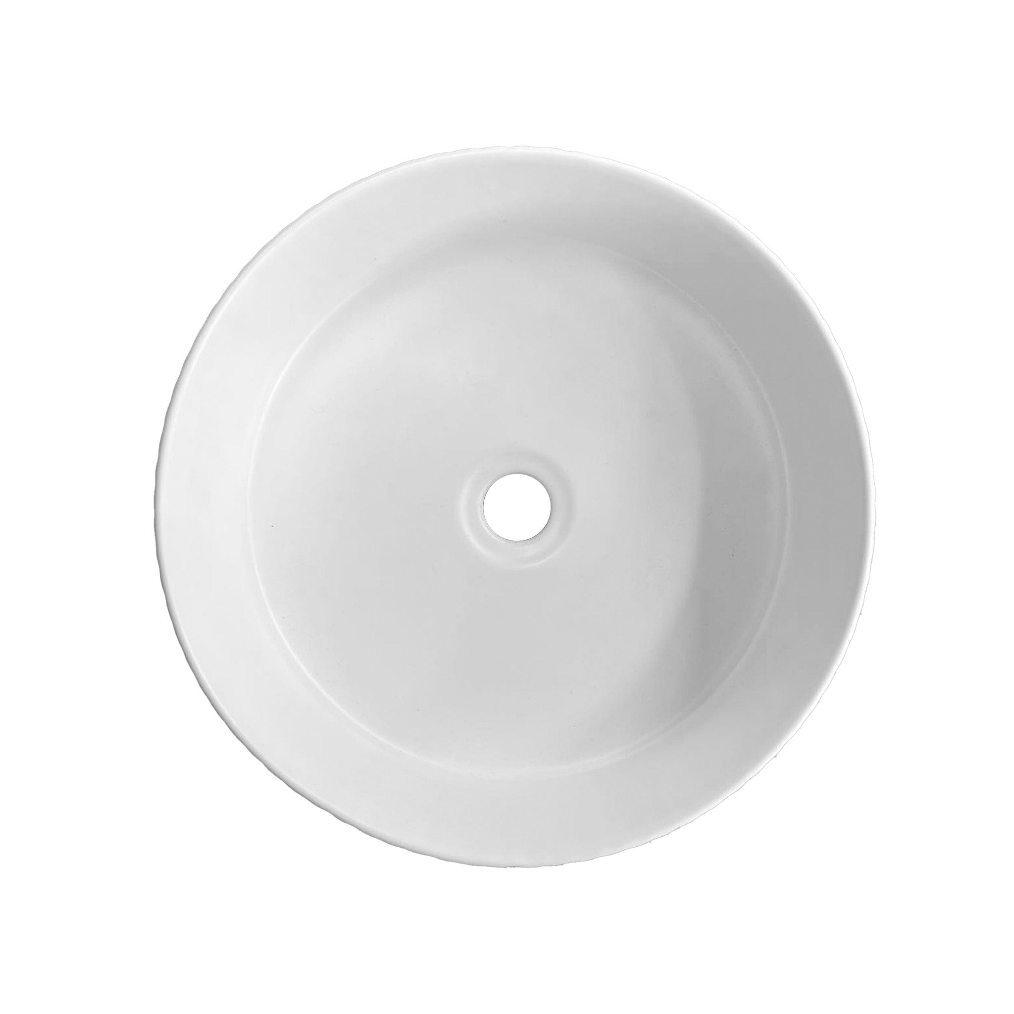 Athena 400mm Fluted Above Counter Basin Round Matte White Basins Arova 