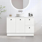 AUSTIN 120cm Floor Standing Bathroom Vanity Vanities & Mirrors Arova BLISS Speckled Stone Top Right Hand Side CB1108N-Round Gloss White Basin