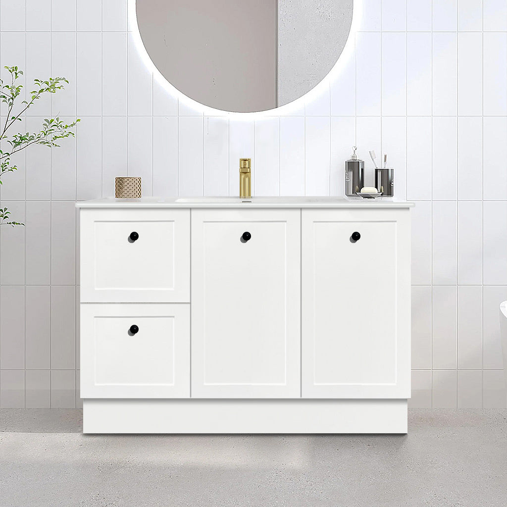 AUSTIN 120cm Floor Standing Bathroom Vanity Vanities & Mirrors Arova Ceramic Single Bowl Top Right Hand Side -