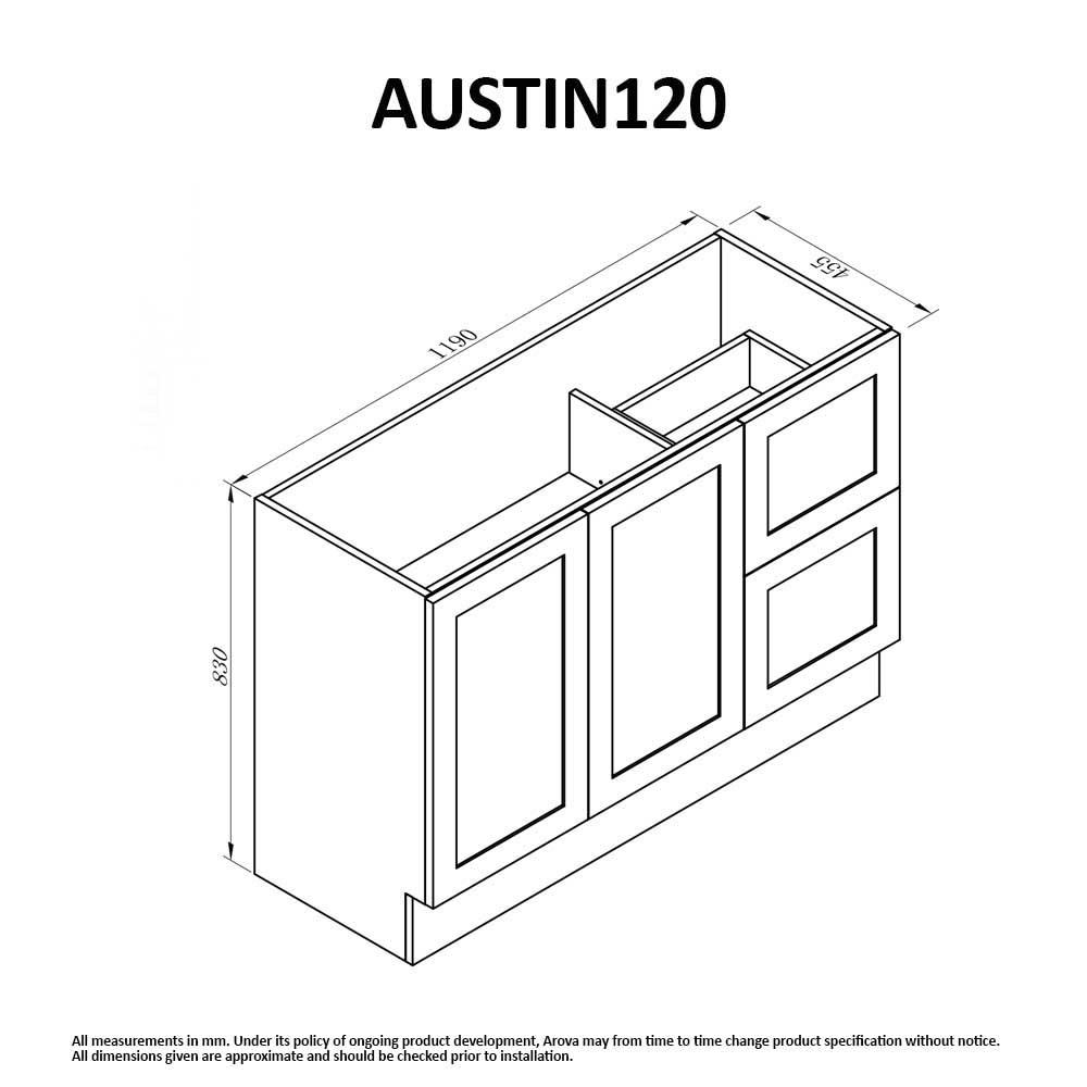 AUSTIN 120cm Freestanding Bathroom Vanity Vanities & Mirrors Arova 