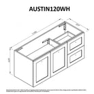 AUSTIN 120cm Wall Hung Bathroom Vanity Vanities & Mirrors Arova 