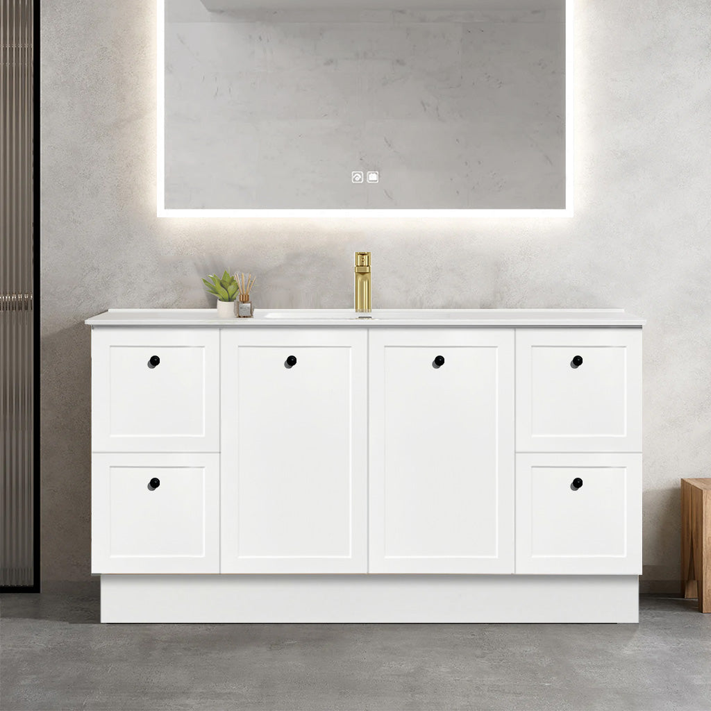 AUSTIN 150cm Floor Standing Bathroom Vanity Vanities & Mirrors Arova Ceramic Single Bowl Top - 