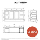 AUSTIN 150cm Freestanding Bathroom Vanity Vanities & Mirrors Arova 