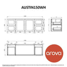 AUSTIN 150cm Wall Hung Bathroom Vanity Vanities & Mirrors Arova 