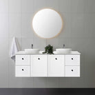 AUSTIN 150cm Wall Hung Bathroom Vanity Vanities & Mirrors Arova BLISS Speckled Stone Top 2XCB1201N-Square Gloss White Basin 