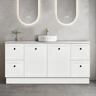 AUSTIN 180cm Floor Standing Bathroom Vanity Vanities & Mirrors Arova BLISS Speckled Stone Top CB1108N-Round Gloss White Basin 