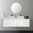 AUSTIN 180cm Wall Hung Bathroom Vanity Vanities & Mirrors Arova BLISS Speckled Stone Top 2XCB1201N-Square Gloss White Basin 