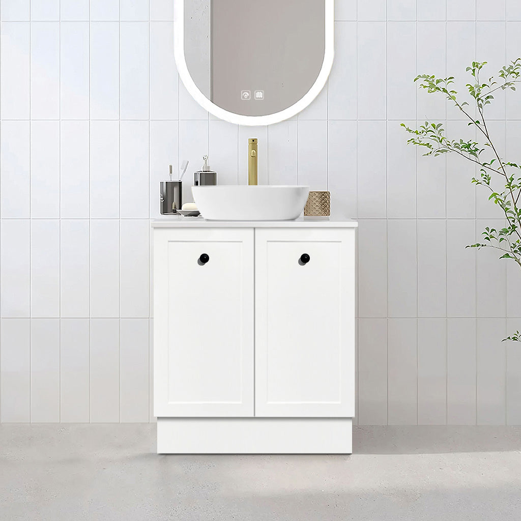 AUSTIN 60cm Floor Standing Bathroom Vanity Vanities & Mirrors Arova BLISS Speckled Stone Top CB1201N-Square Gloss White Basin 