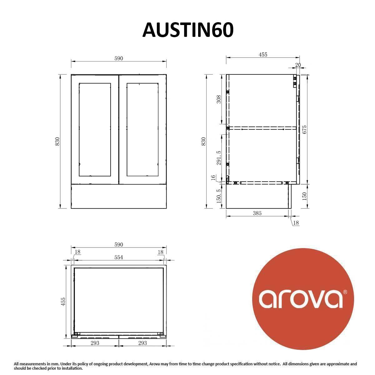 AUSTIN 60cm Freestanding Bathroom Vanity Vanities & Mirrors Arova 