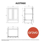 AUSTIN 60cm Freestanding Bathroom Vanity Vanities & Mirrors Arova 