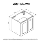 AUSTIN 60cm Wall Hung Bathroom Vanity Vanities & Mirrors Arova 