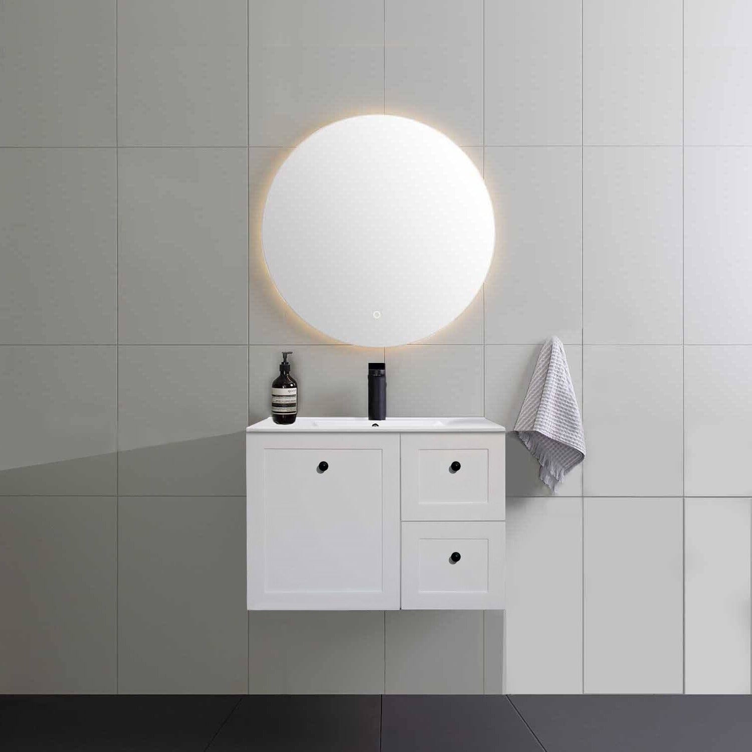 AUSTIN 750mm Wall Hung Bathroom Vanity Right Hand Side Vanities Arova 