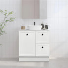 AUSTIN 75cm Floor Standing Bathroom Vanity Vanities & Mirrors Arova BLISS Speckled Stone Top Right Hand Side CB1201N-Square Gloss White Basin