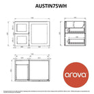 AUSTIN 75cm Wall Hung Bathroom Vanity Vanities & Mirrors Arova 