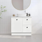 AUSTIN 90cm Floor Standing Bathroom Vanity Vanities & Mirrors Arova BLISS Speckled Stone Top Right Hand Side CB1201N-Square Gloss White Basin