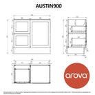 AUSTIN 90cm Freestanding Bathroom Vanity Vanities & Mirrors Arova 