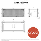 Avery 120cm Wall Hung Bathroom Vanity Vanities & Mirrors Arova 