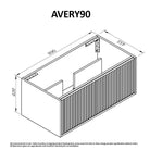 Avery 90cm Wall Hung Bathroom Vanity Vanities & Mirrors Arova 