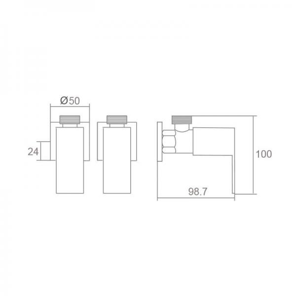 Bacino Square Washing Machine Stop - WT533 Tapware ECT 