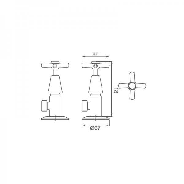 Bathmates washing machine taps pair - WT203 Tapware ECT 