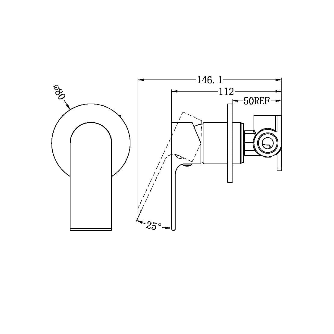 Bianca Shower Mixer Round Plate Brushed Nickel YSW3215-09D-BN Tapware Nero 