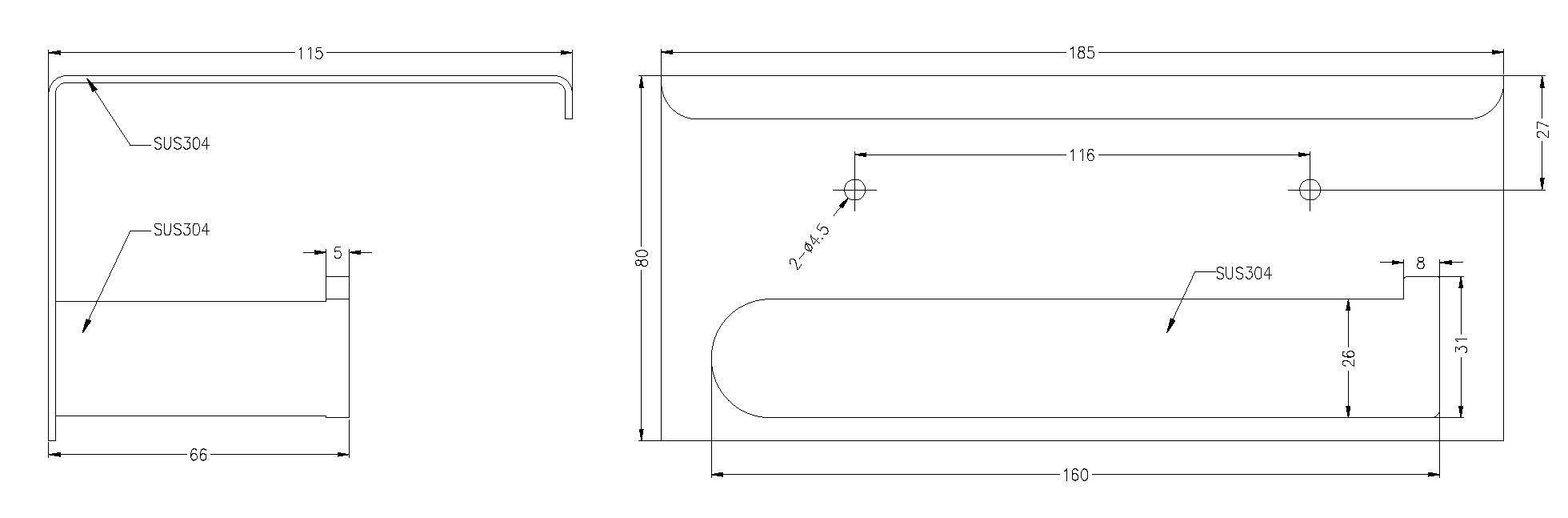 Bianca Toilet Roll Holder with Phone Holder Brushed Nickel 9086A-BN Accessories Nero 