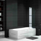 BLACK Fully Frameless - Over Bath Screen - Fixed Shower Panel Showers Shower Screen 