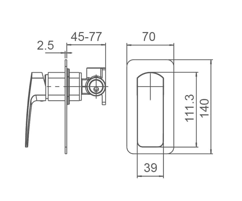 BRAVO-II Shower Mixer in Brushed Nickel Tapware ECT 