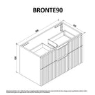 Bronte 90cm Wall Hung Bathroom Vanity - Matte Black Vanities & Mirrors Arova 