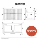 Bronte 90cm Wall Hung Bathroom Vanity - Matte Black Vanities & Mirrors Arova 