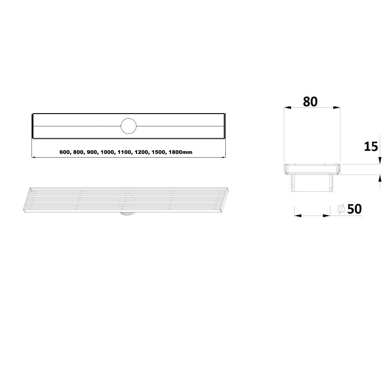 Builders Grate - CFG SQ Pattern - 15mm Depth Shower Grate Bella Vista 