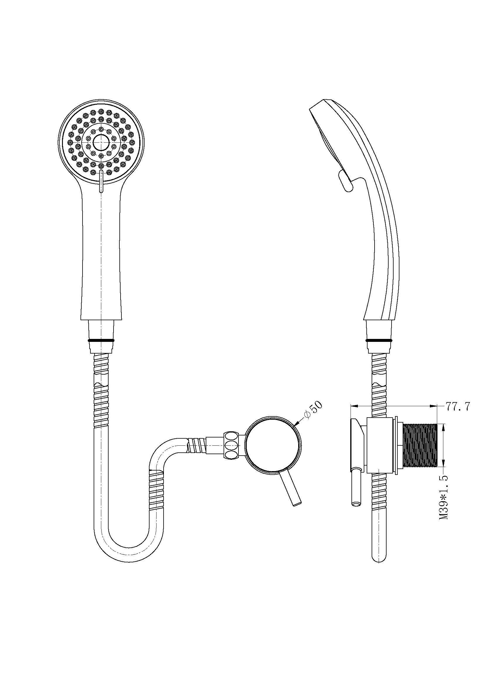 Carevan Expernal Shower Chrome YSW2015-07A-CH Tapware Nero 