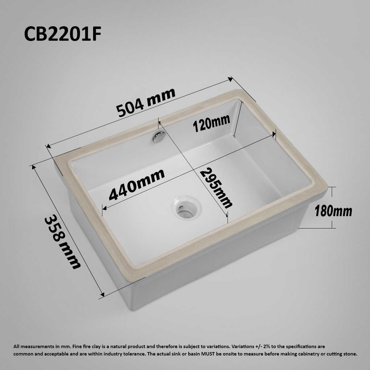 CARLO 51 Square Undermount Basin Basins Arova 