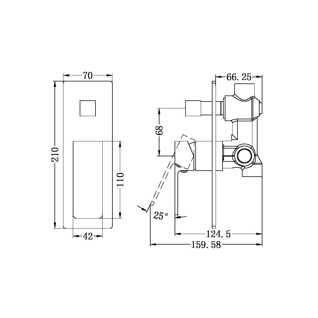 CELIA Shower Divertor Mixer Brushed Nickel Tapware Nero 