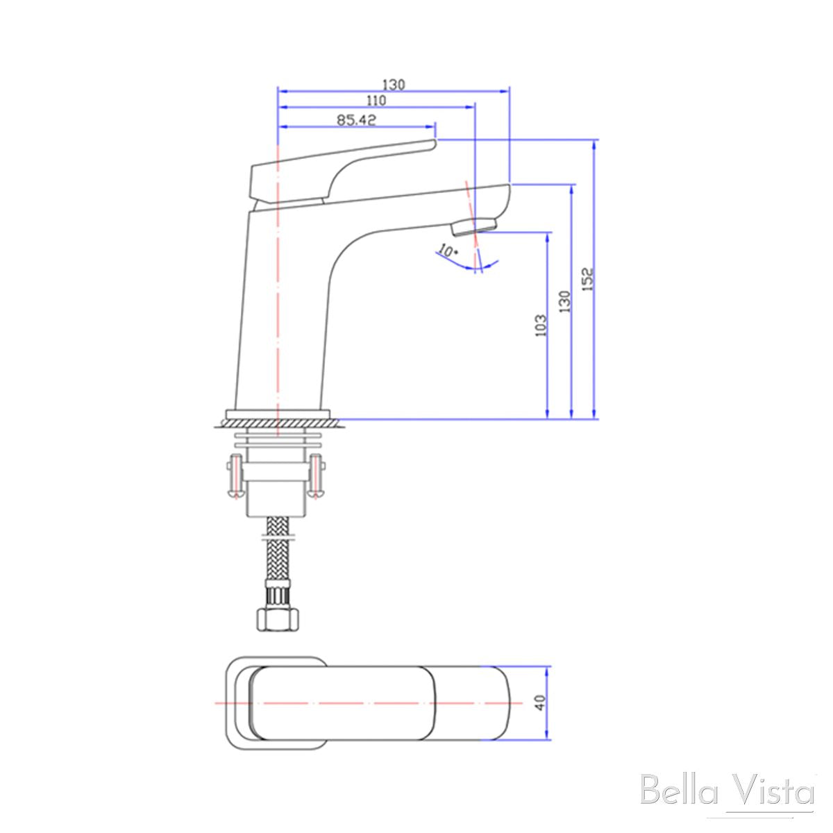 Chaser Basin Mixer Brushed Nickel Tapware Bella Vista 