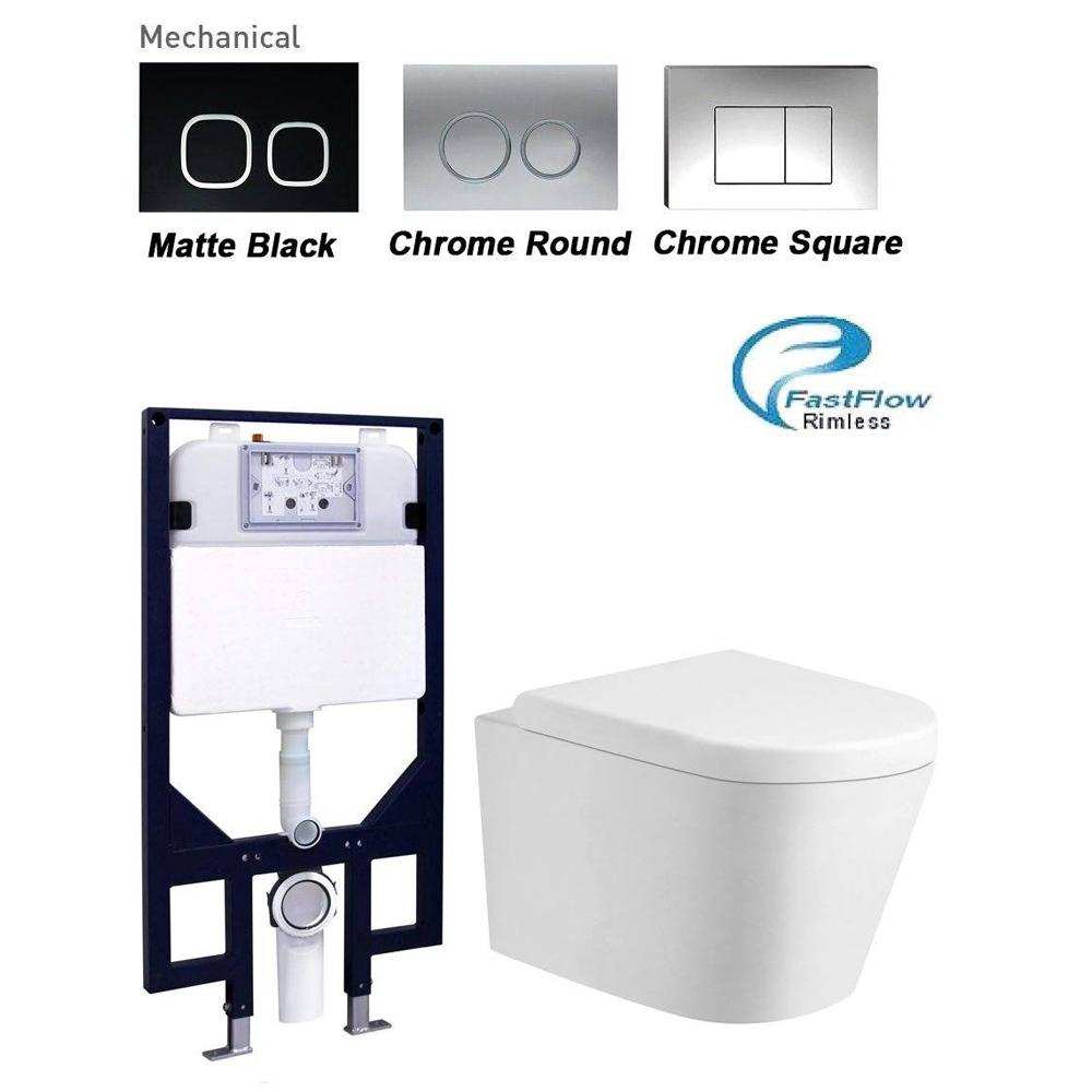 CHOLE Rimless Wall Hung Toilet Suite-Pan Toilets ECT 