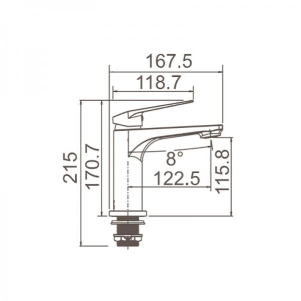 Chrome Round Basin Mixer - WT1101 Tapware ECT 