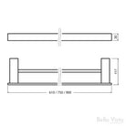 Chunky 610MM Double Towel Rail Chrome Accessories Bella Vista 