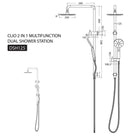 CLIO 2 in 1 multifunction dual shower station Brushed Nickel Showers Arova 