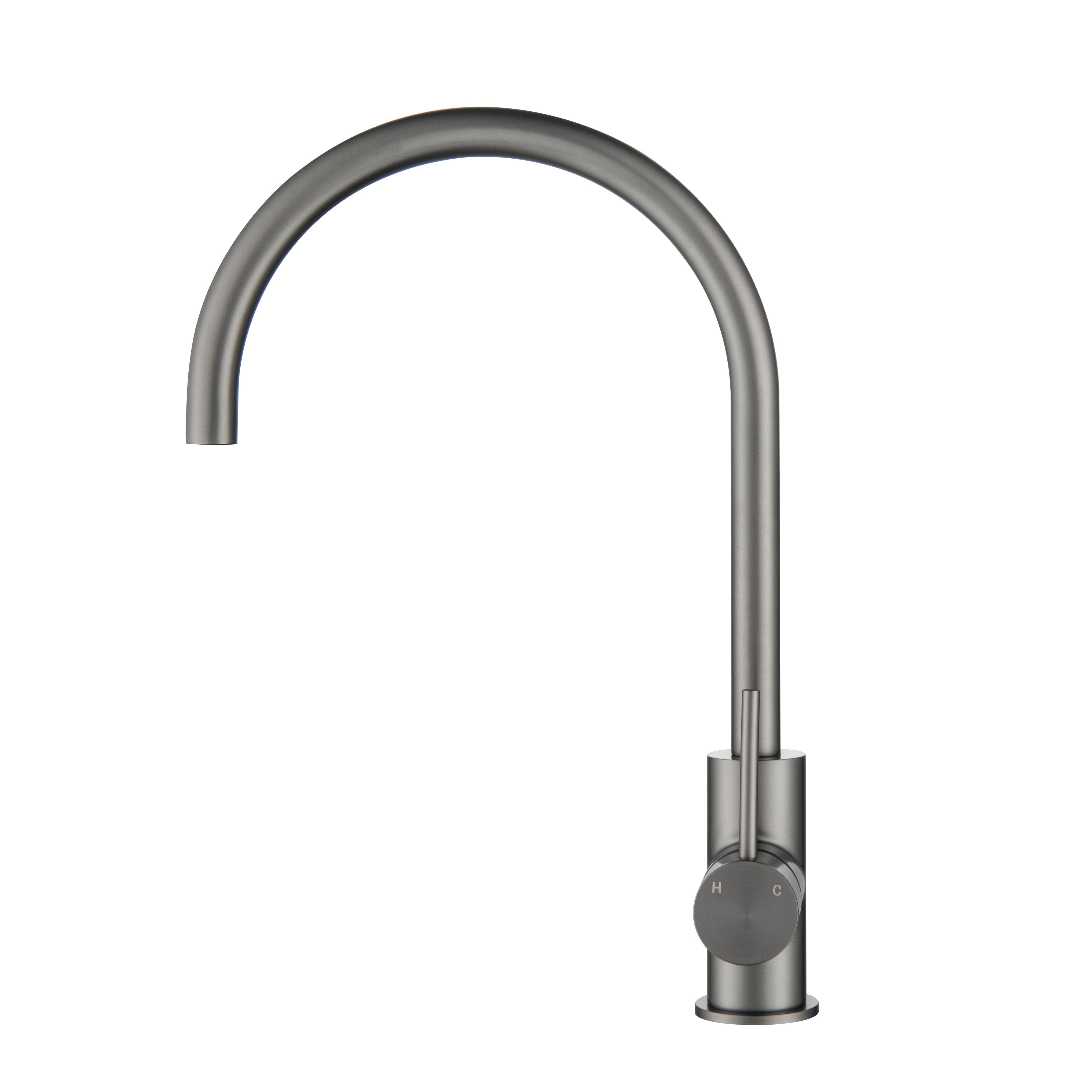 CLIO Gooseneck Kitchen Sink Mixer Tap Gunmetal Tapware Arova 