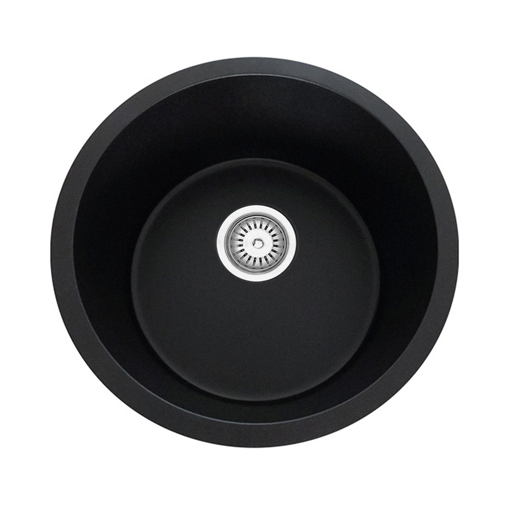 CLIO Jet Black Granite Round Sink 455mm Top / Undermount Sinks Arova 