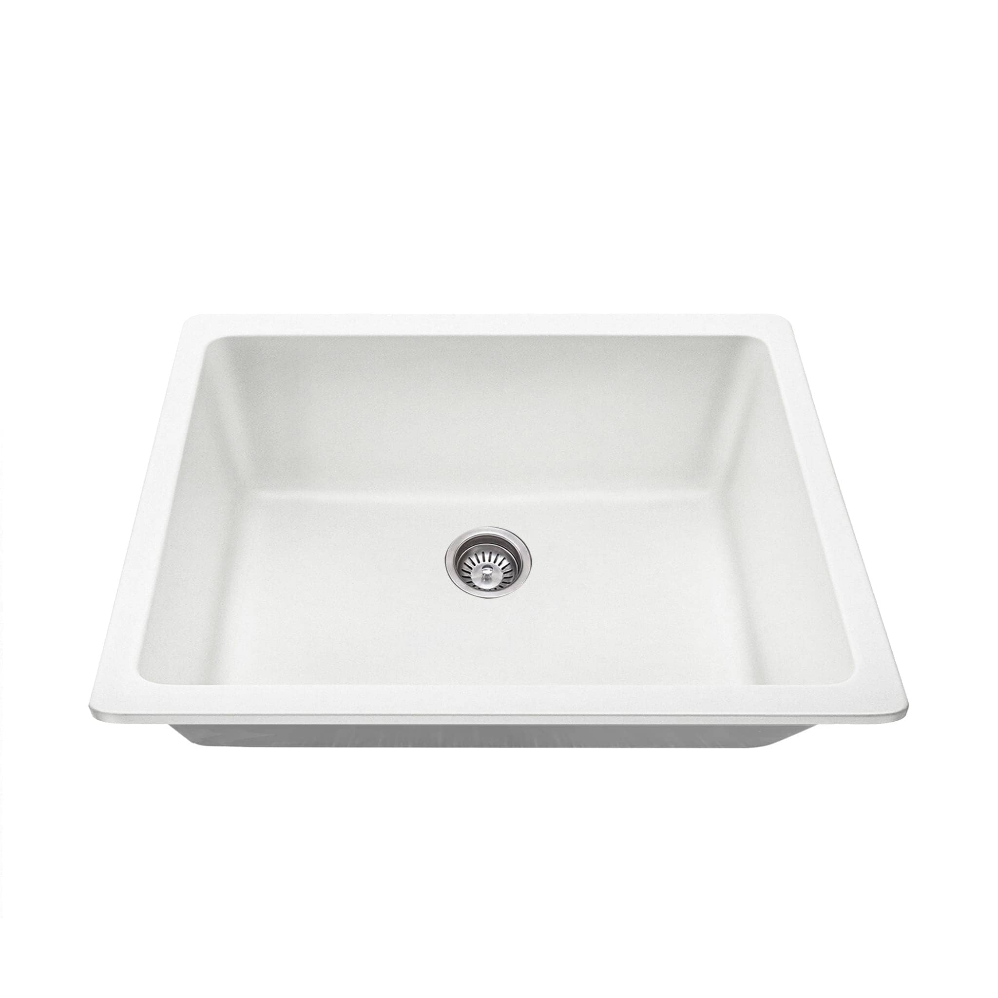 CLIO Polar White Granite 750W x 450W Large Kitchen & Laundry Sink Sinks Arova 